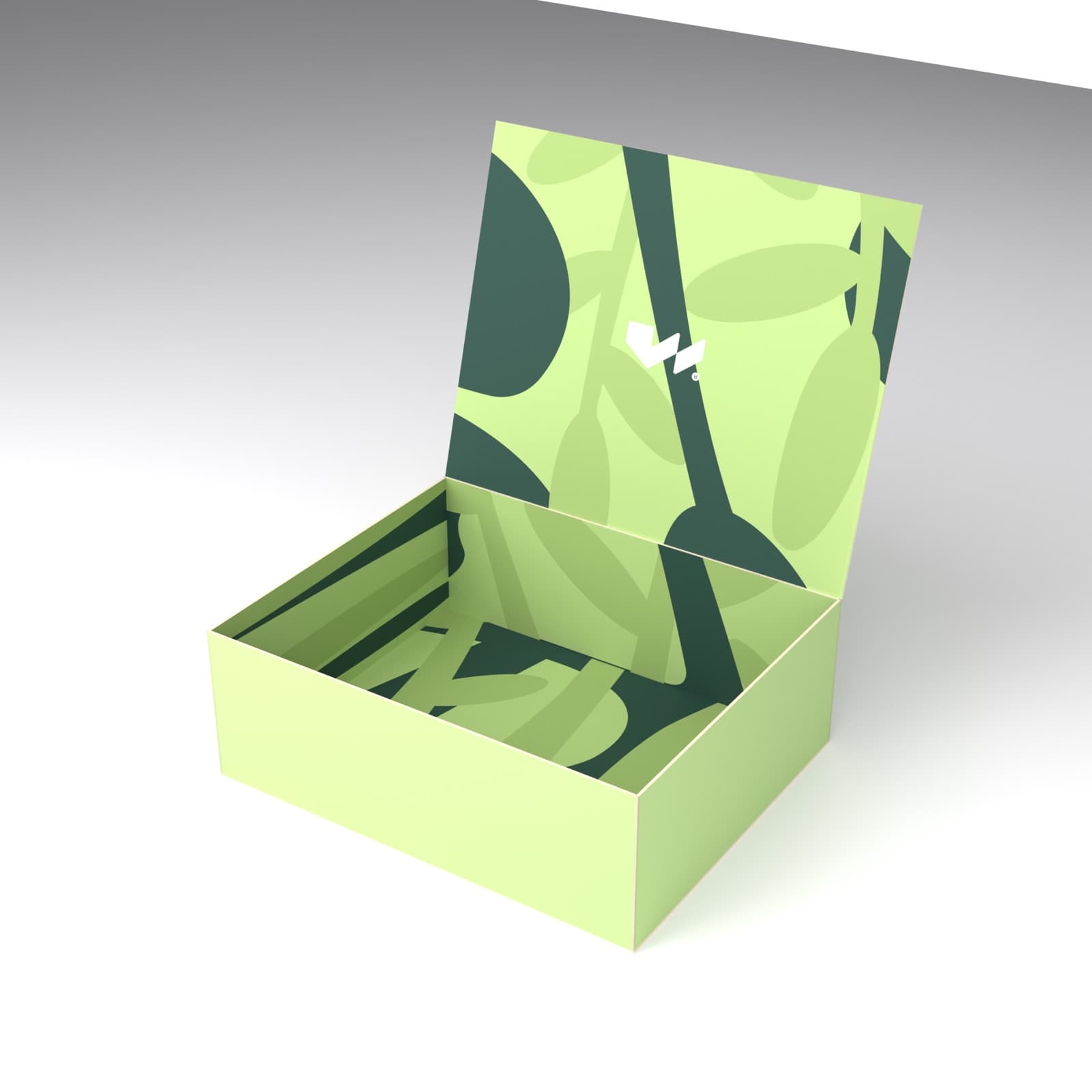Mosticare Cubo Tre packaging, open box revealing the printed interior